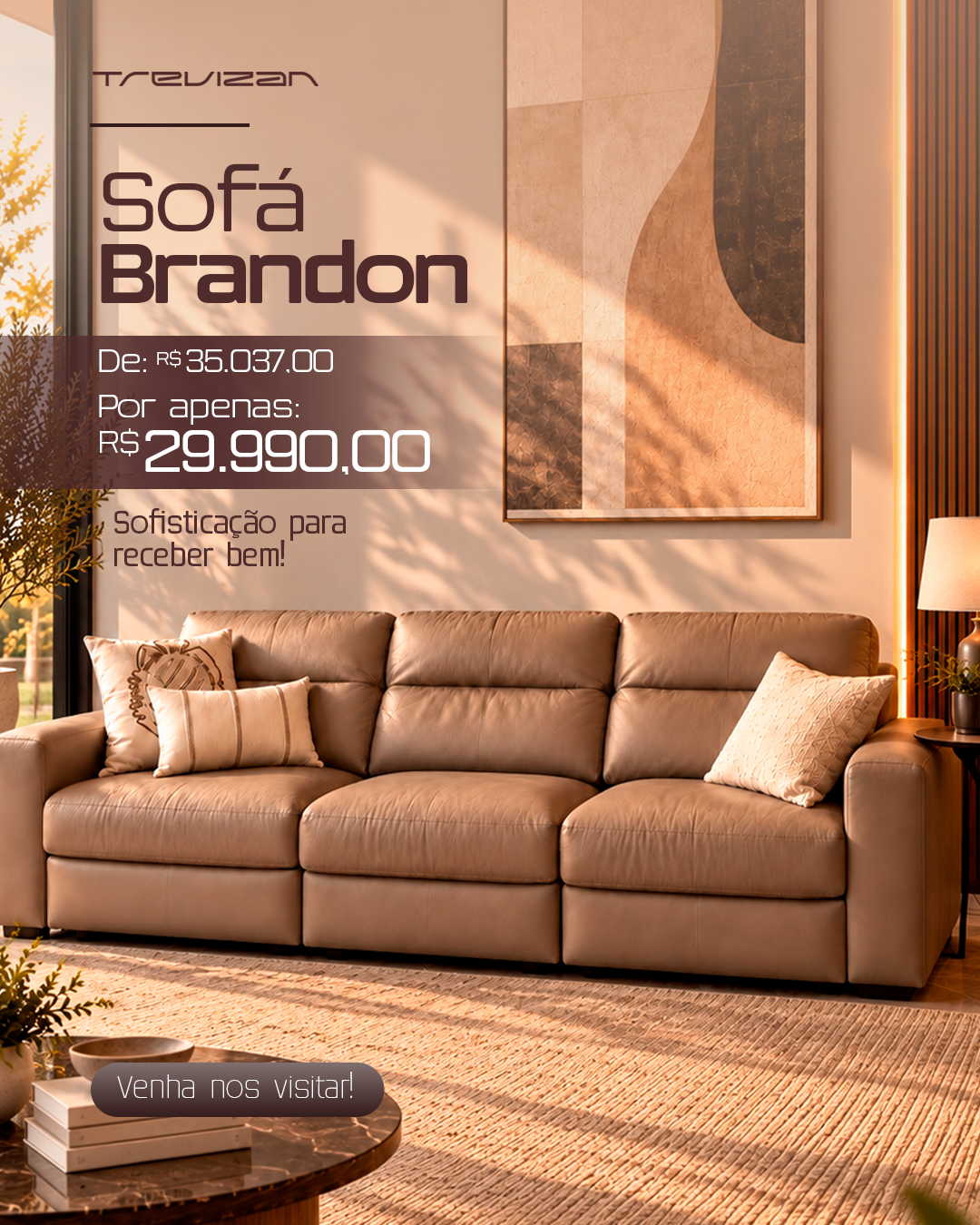 Sofá Brandon — apresentação e condições da seleção Trevizan